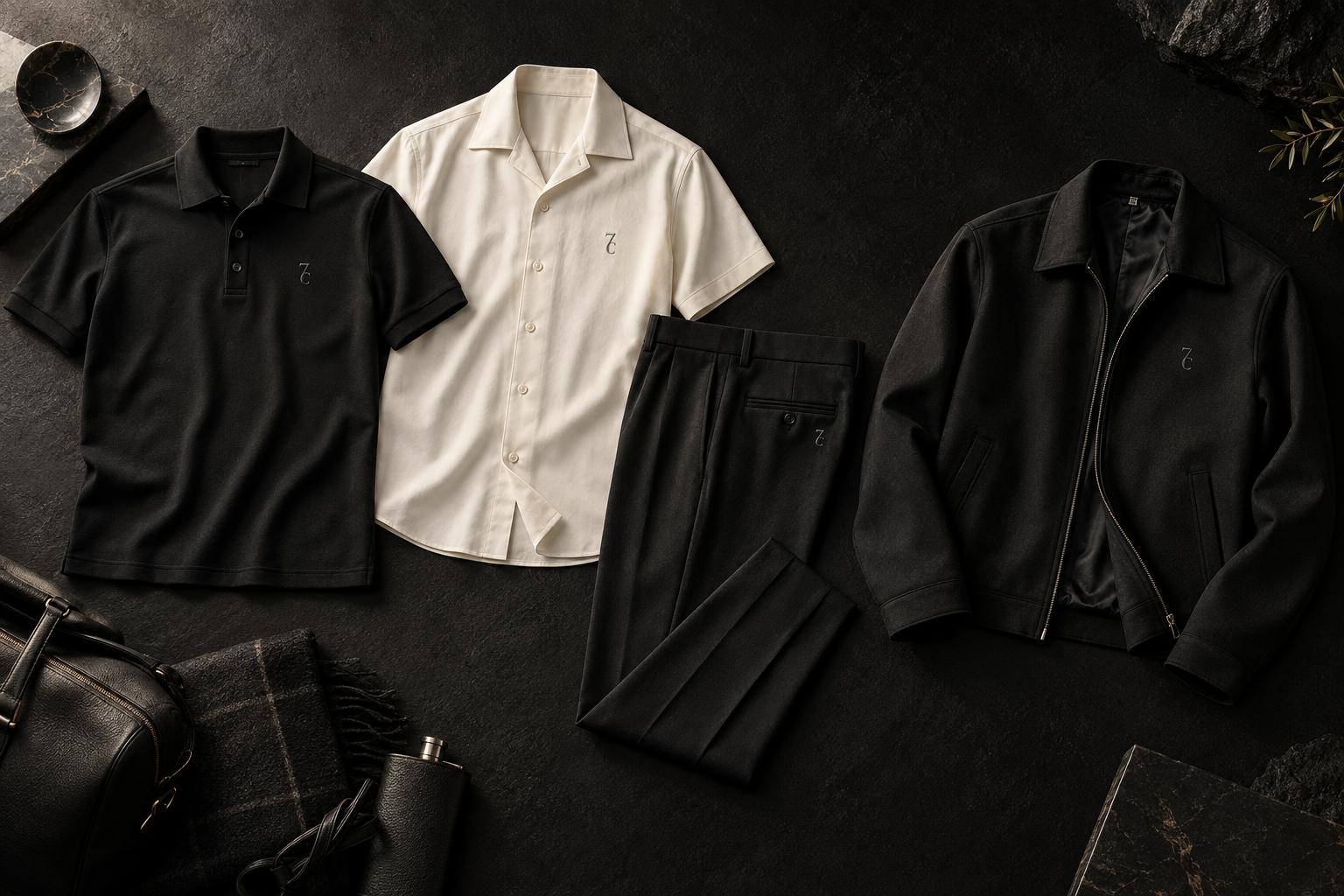 C7 designer capsule with original number-seven details on a premium polo, tailored short-sleeve shirt, cropped trousers and jacket.